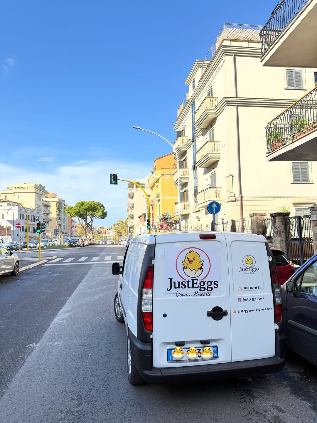 Furgone bianco per le consegne con il logo 