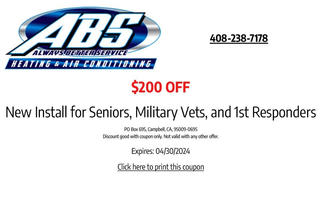 A coupon for abs air conditioning that says $ 200 off