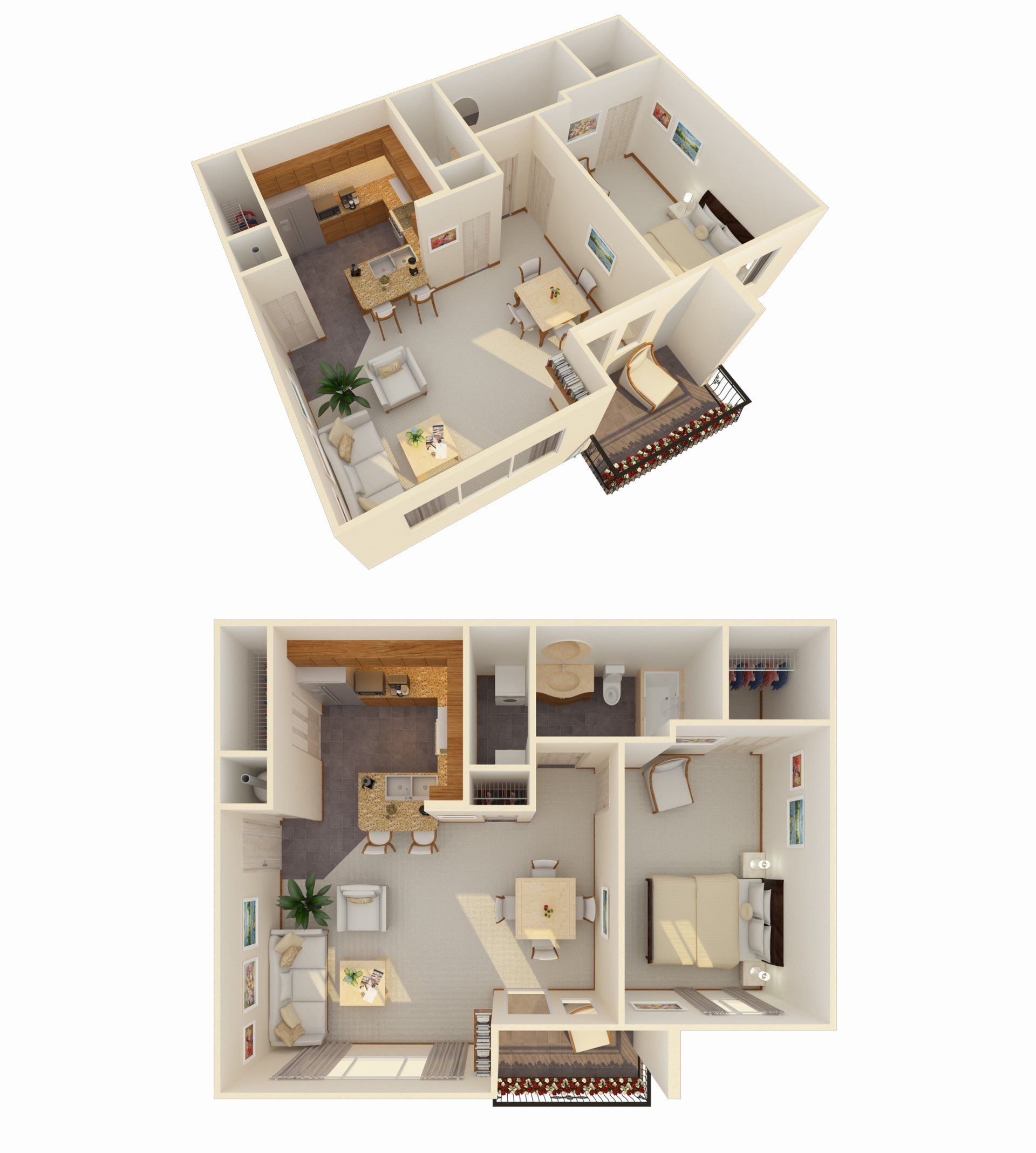 1 Bed 1 Bath Floorplan