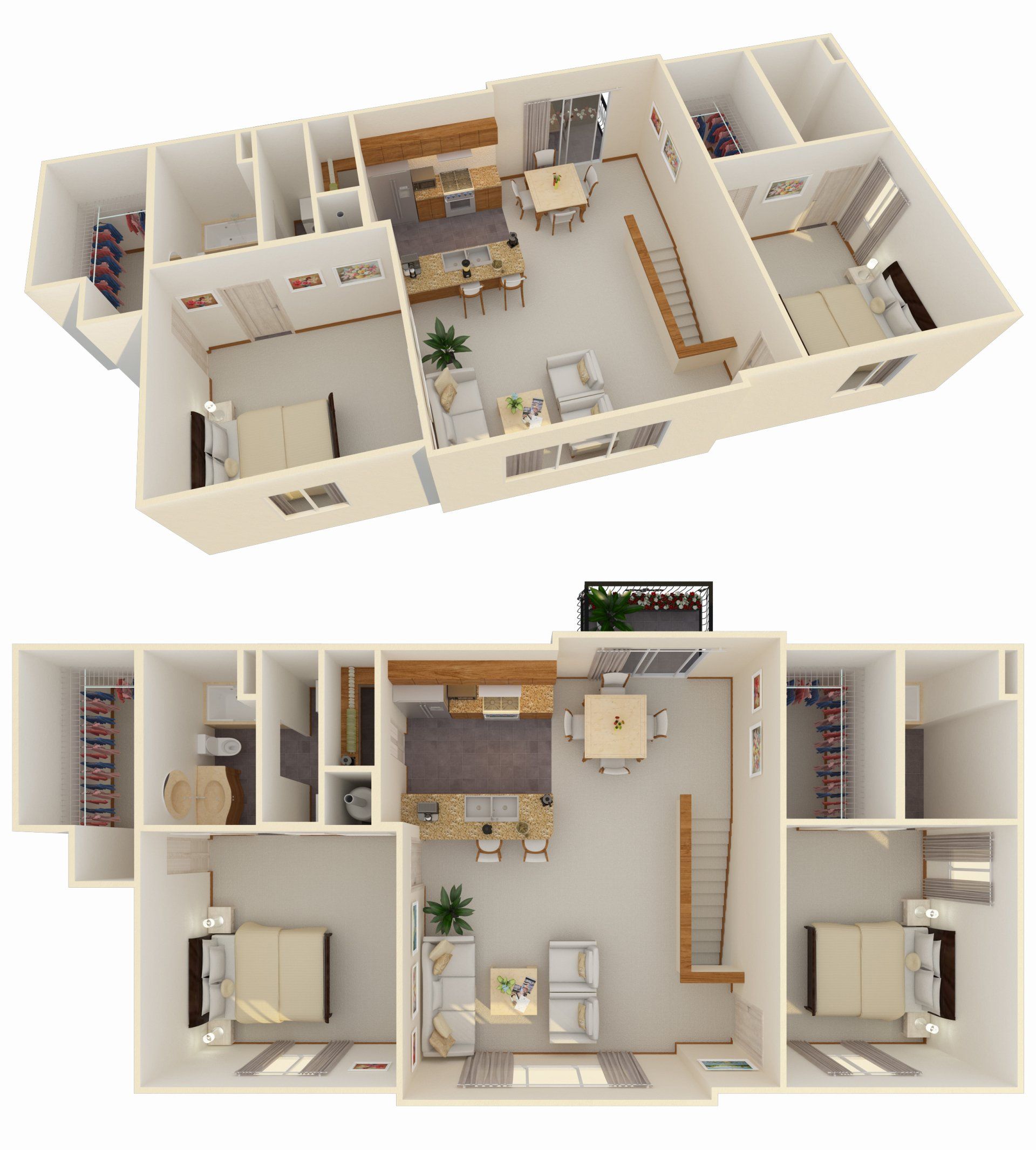 2 Bed Loft w/ Attached Garage Floorplan