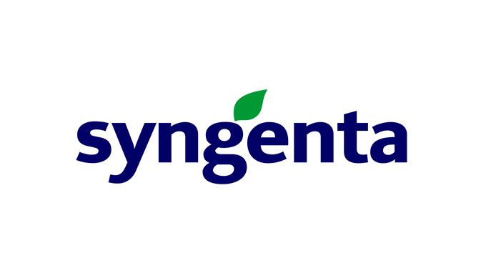 Um logotipo da Syngenta com uma folha verde em um fundo branco.