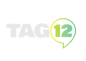 Um logotipo para a tag 12 com um balão de fala