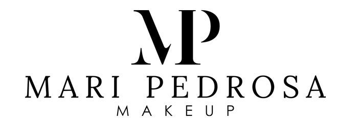 O logotipo da maquiagem mari pedrosa é preto e branco.