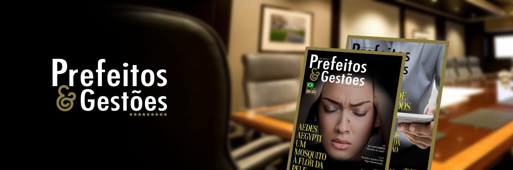 Um livro intitulado prefeitos & gestoes está sobre uma mesa