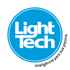 Um círculo azul com as palavras light tech dentro dele