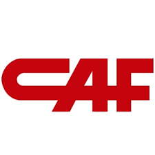Logotipo vermelho da CAF sobre fundo branco.