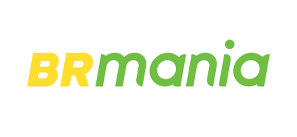 Um logotipo verde e amarelo para brmania em um fundo branco