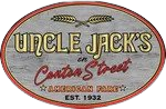 A sign that says `` uncle jack 's '' on a white background.