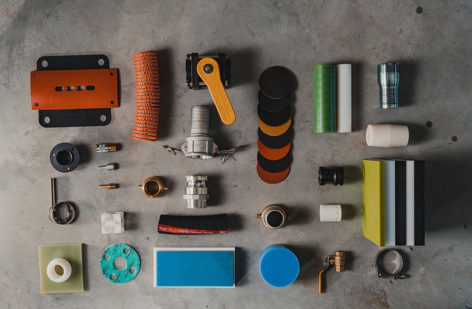 gaskets, gears ,tubing, and other manufactured plastic goods