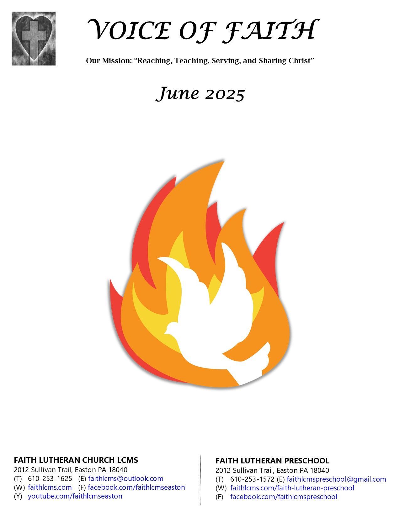 Voice of Faith Newsletter Cover Page
