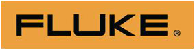 The fluke logo is on a yellow background