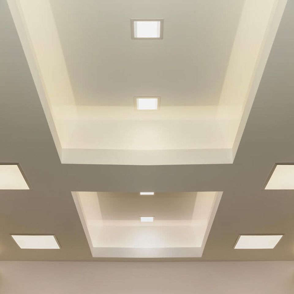 tetto in cartongesso con fari led