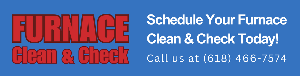 A blue and red logo for ac clean & check