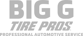 the big g tire pros logo is a professional automotive service .