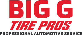 the big g tire pros logo is a professional automotive service .