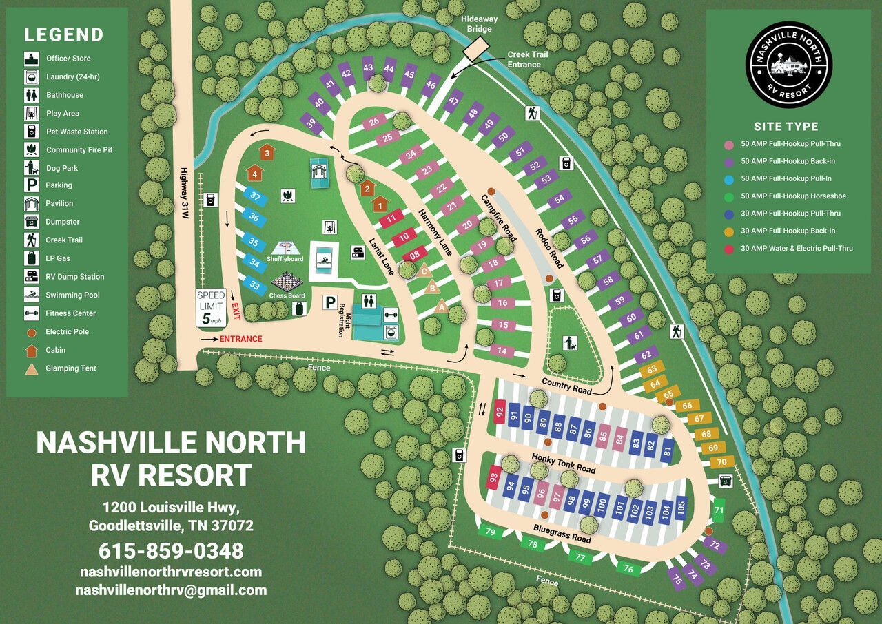 Nashville North RV Resort map