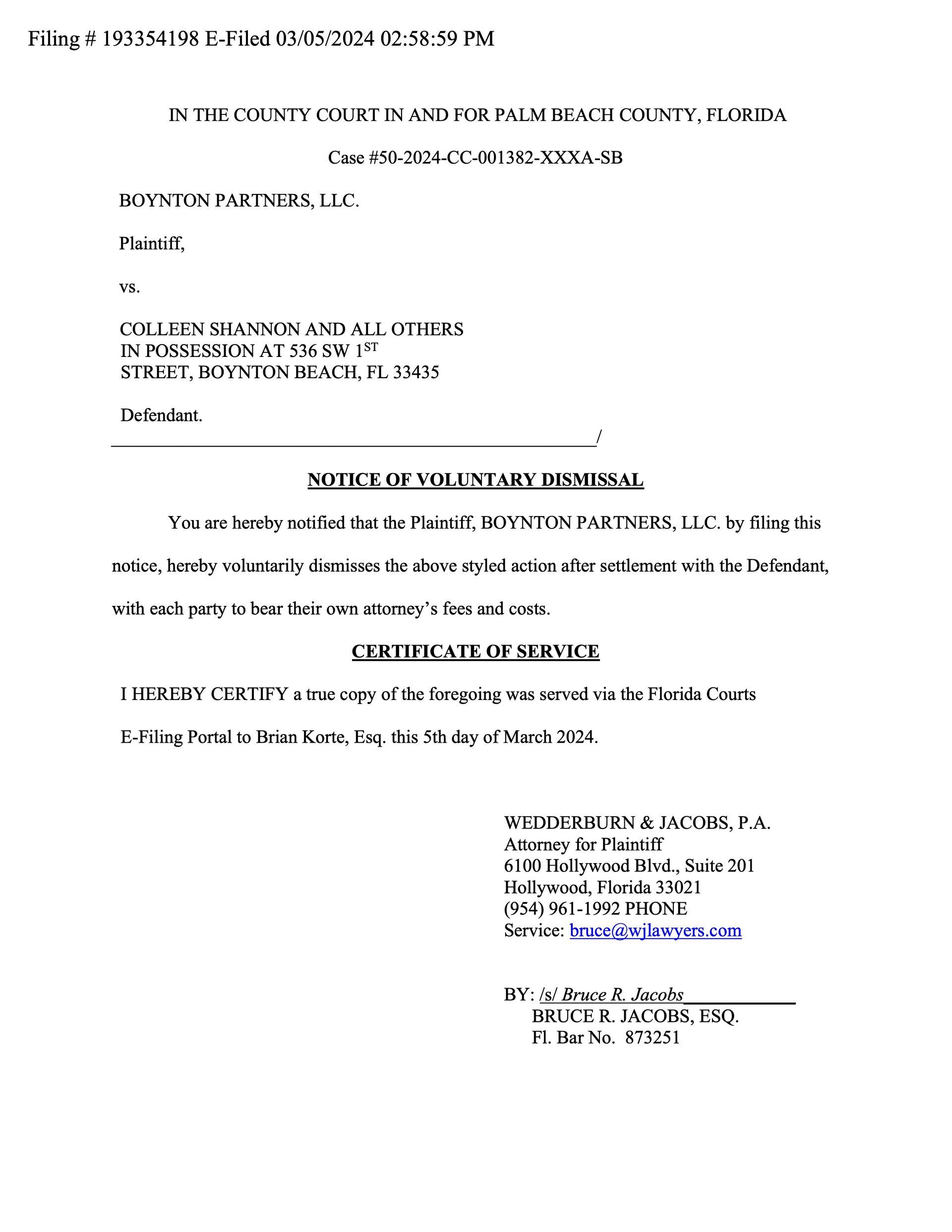 Florida eviction case dismissed, resolving tenant and landlord issues