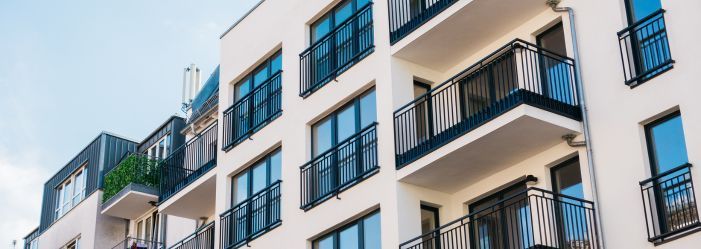 exterior of apartments with balconies 