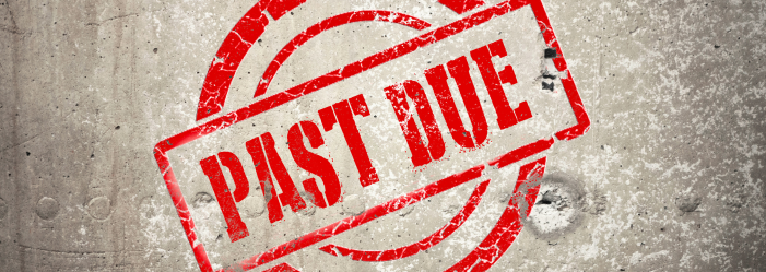 Past due symbol representing unpaid rent in Florida