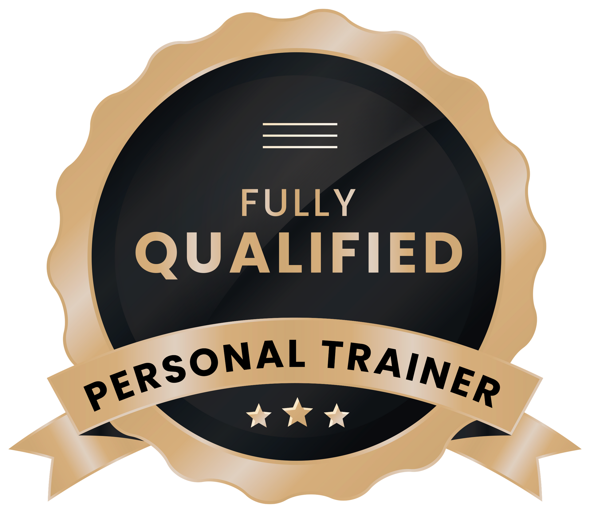 A seal that says fully qualified personal trainer