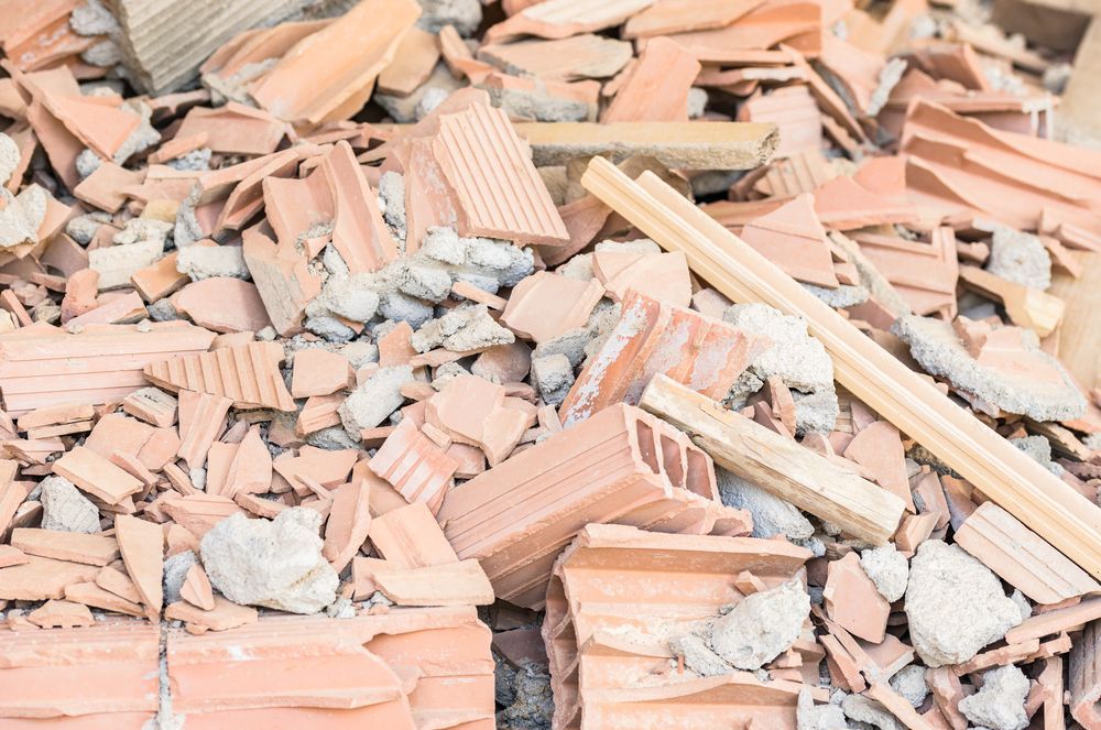 Pile of Broken Red Bricks — Tamworth Skips and Rubbish Removal in Gunnedah, NSW
