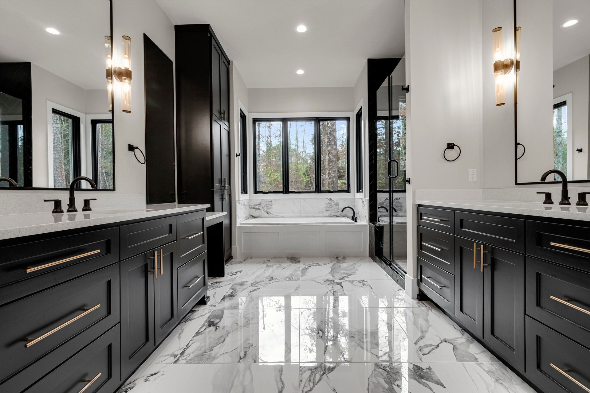 Custom Bathroom Cabinet Closet Window Casing Backbands Moulds Hardwood Unlimited AR Arkansas