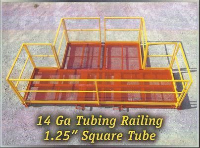 Yellow-railed, orange-floored industrial platform with 14 Ga tubing and 1.25