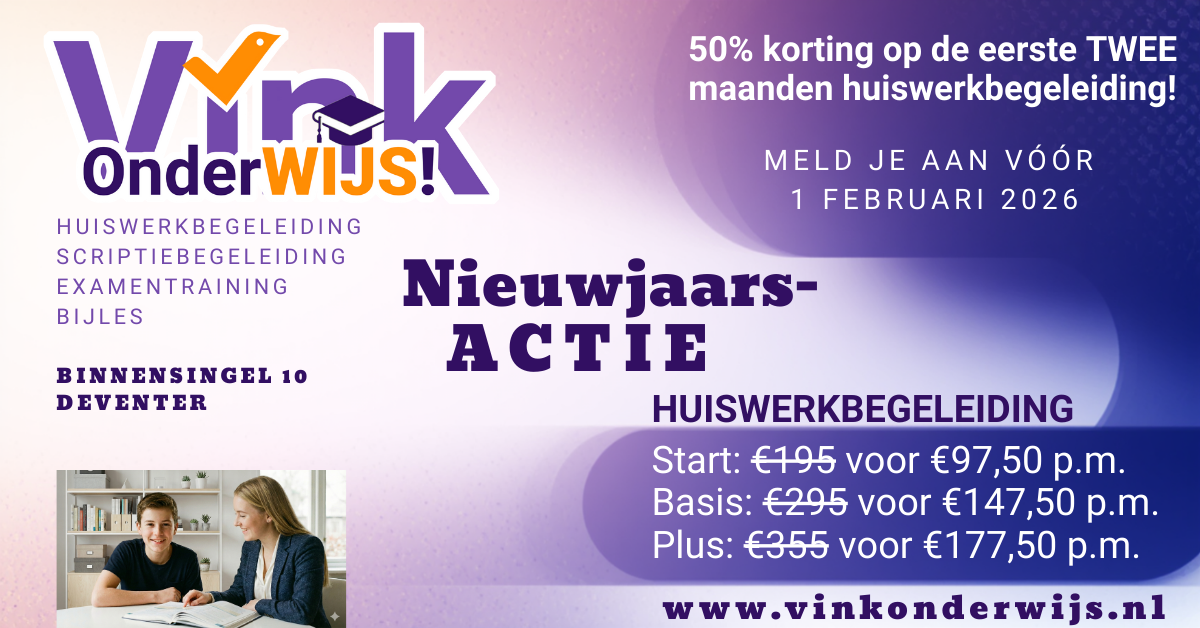 Huiswerkbegeleiding Deventer
Examentraining Deventer
Bijles Deventer
Studiebegeleiding Deventer
Scriptiebegeleiding Deventer