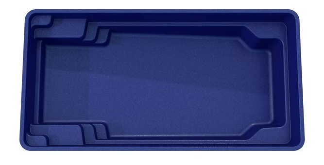 Blue Rectangular Pool Shell With Steps in the Corners — Swan Hill Pool & Spa Centre in Swan Hill, VIC