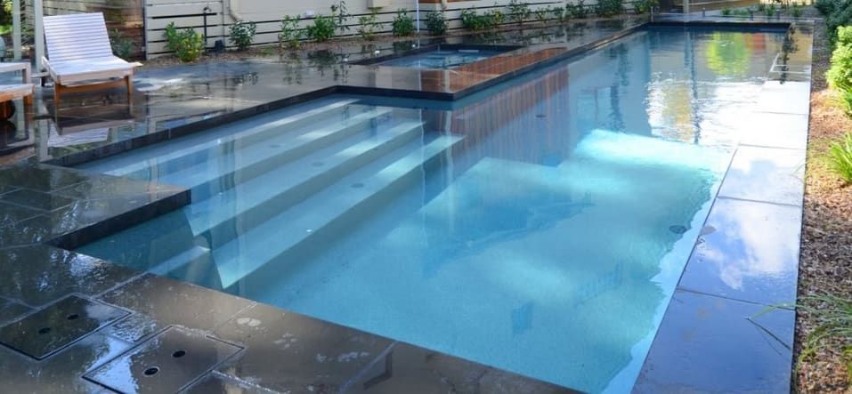 A Rectangular Swimming Pool with Built-In Steps — Swan Hill Pool & Spa Centre in Swan Hill, VIC