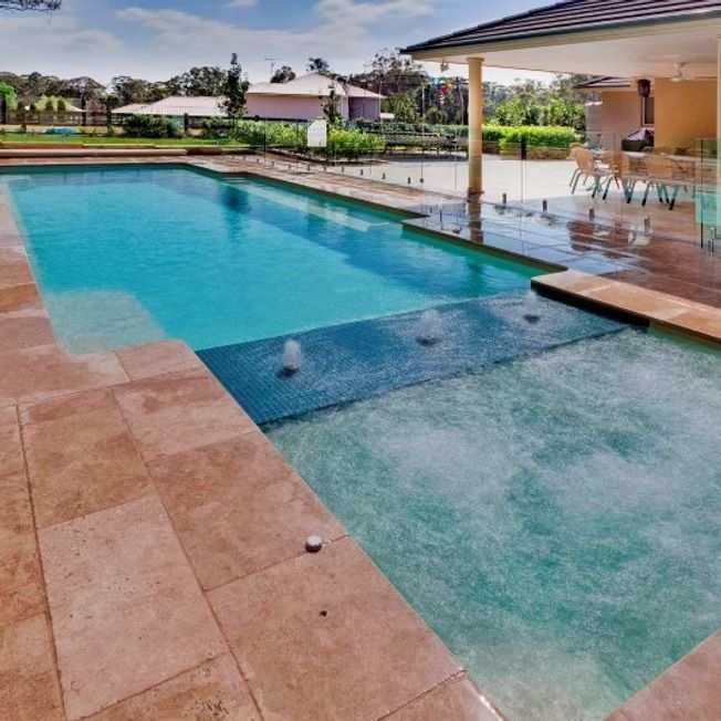 Swimming Pool with Water and Tile Surround — Swan Hill Pool & Spa Centre in Swan Hill, VIC