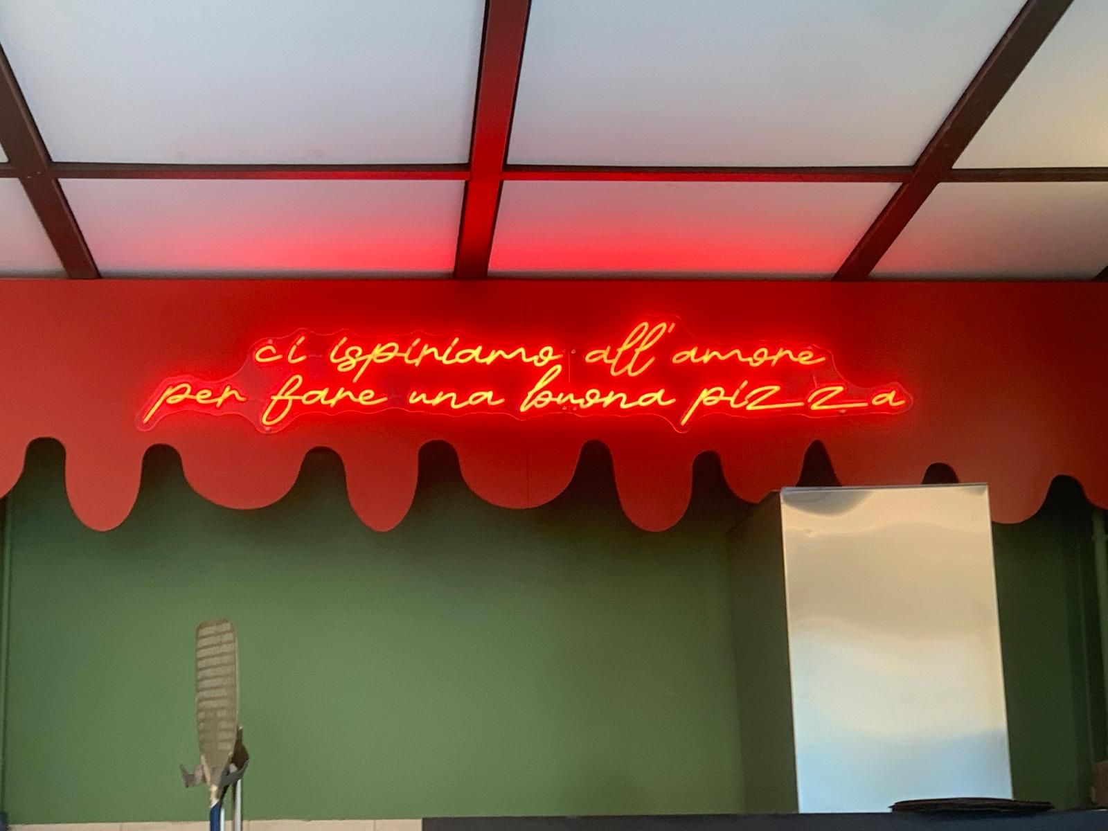 Red neon sign: 