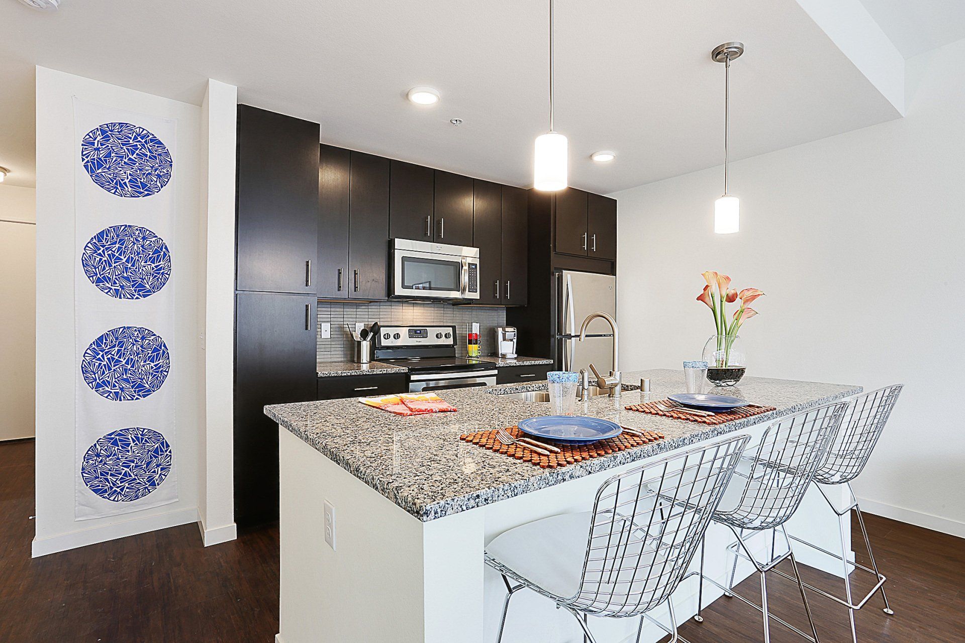kitchen at metreau apartments