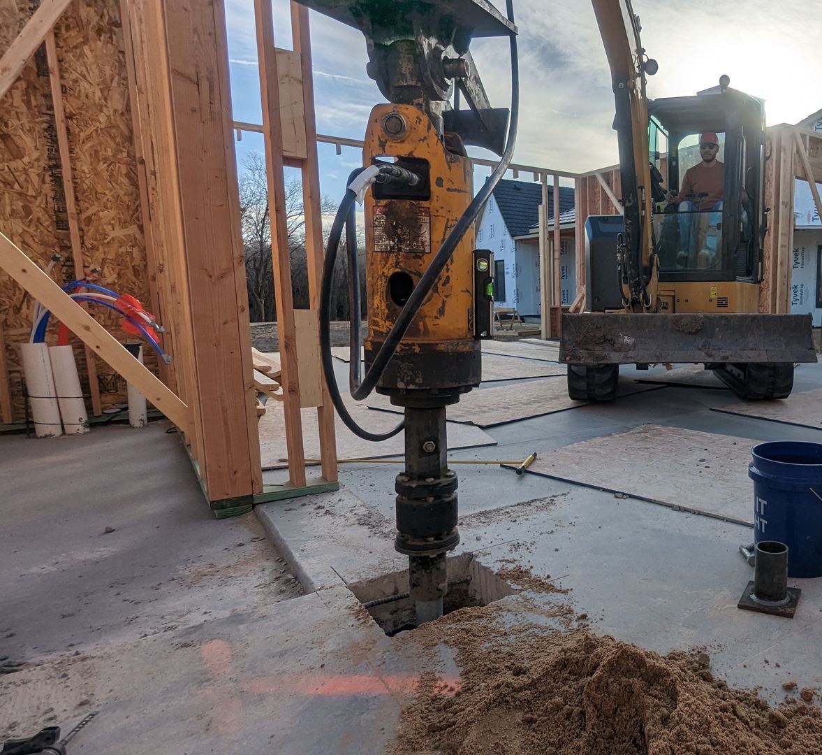 photo of iwp new commercial construction helical piles