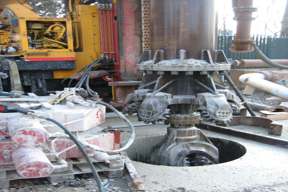 Fase di trivellazione a circolazione inversa