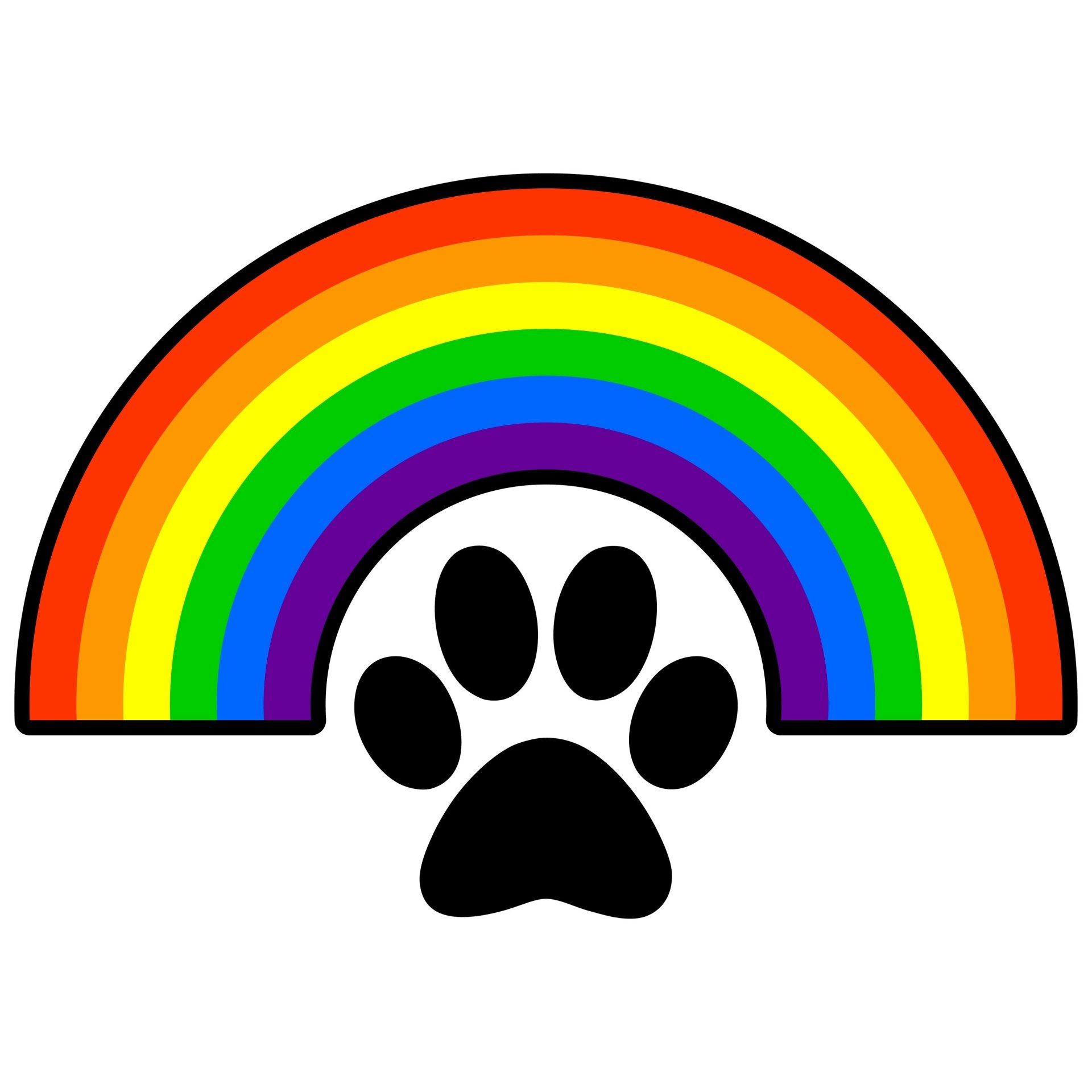 Rainbow illustration with paw