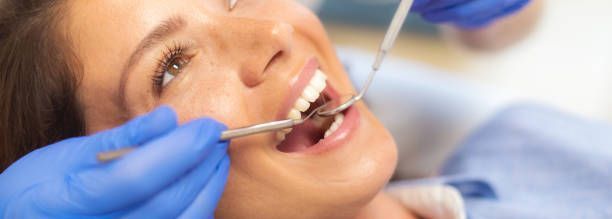 A close-up of a person's mouth