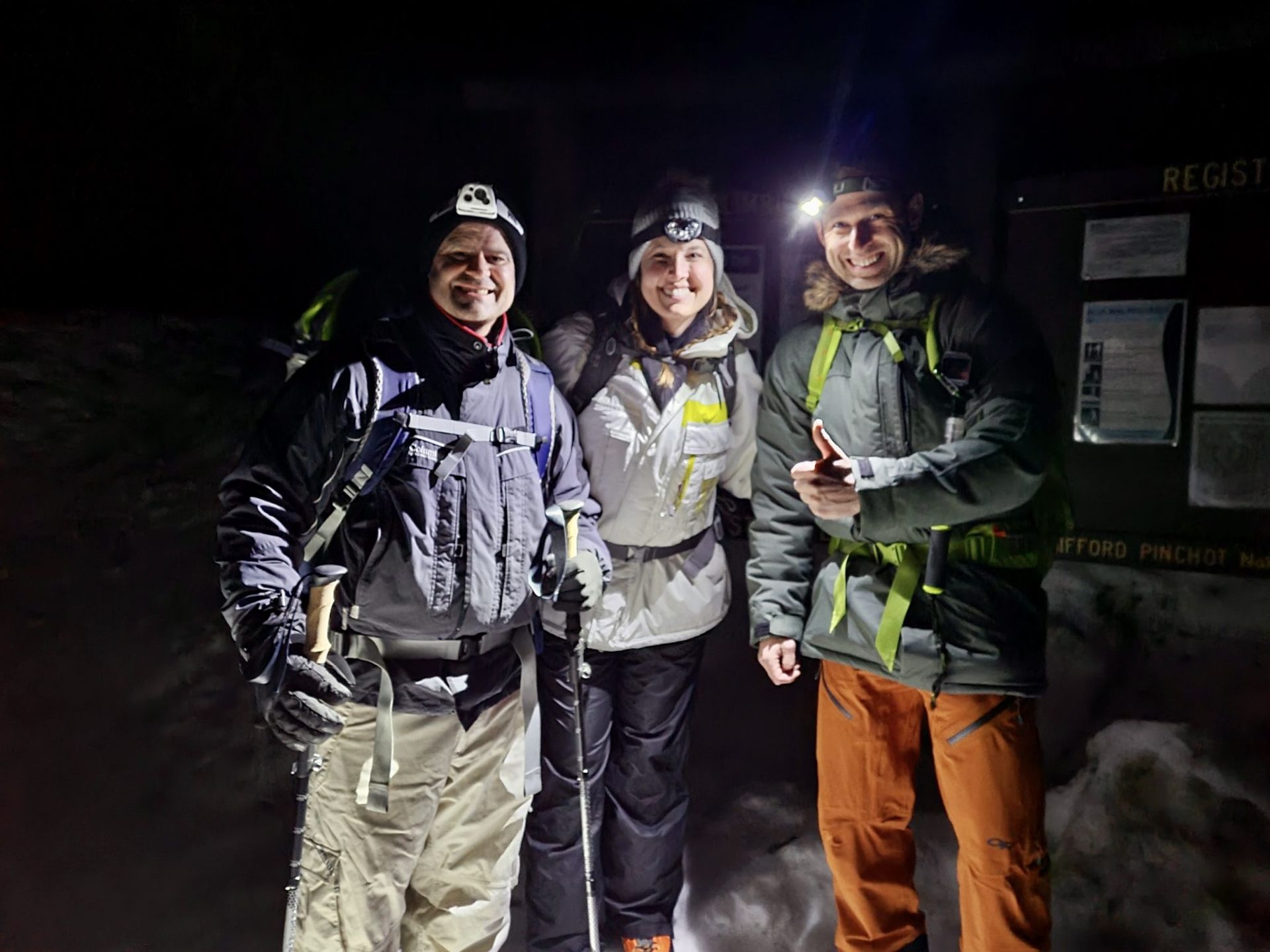 Tye Rustrum and Ann Rustrum getting ready to climb Mt. St. Helens