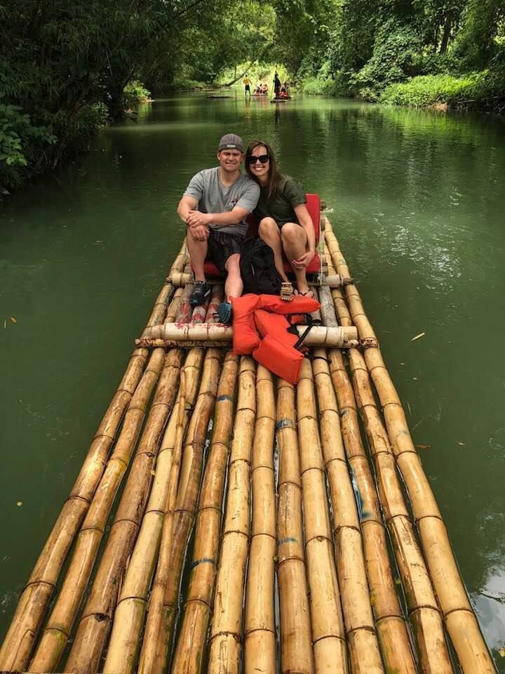 Rustrums on bamboo raft