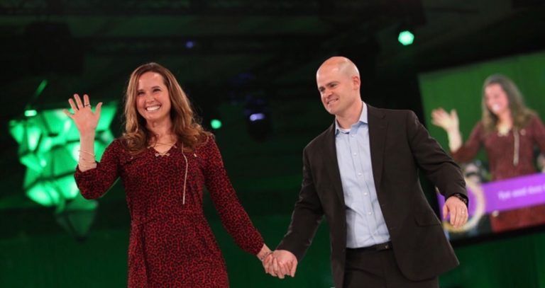 The Rustrums walking on stage