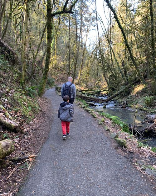 Tye Rustrum hiking with his son, quality family time.