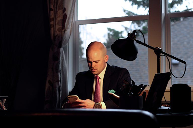 Tye Rustrum working late