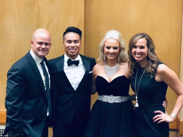 Tye and Ann Rustrum with another couple formal dinner