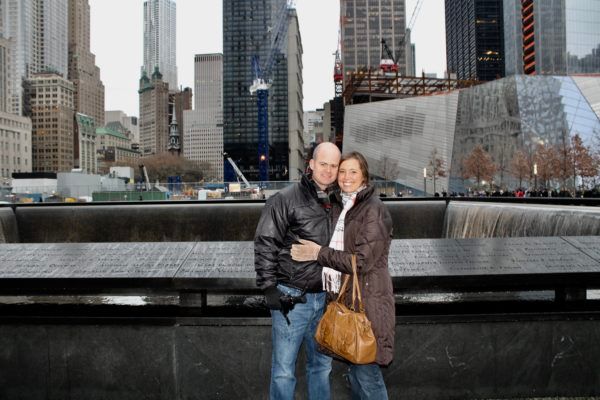 Ann Rustrum & Tye Rustrum at the 9/11 Memorial in NYC