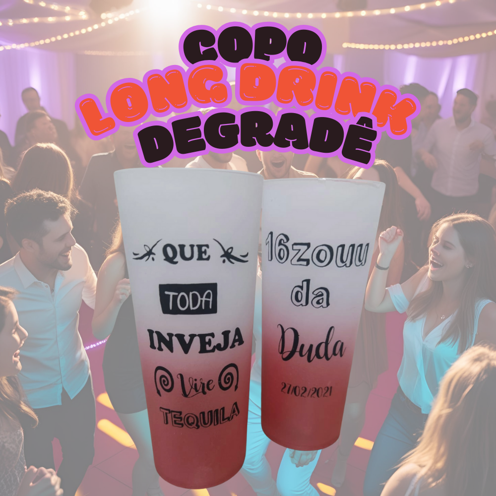 Copo long drink degradê