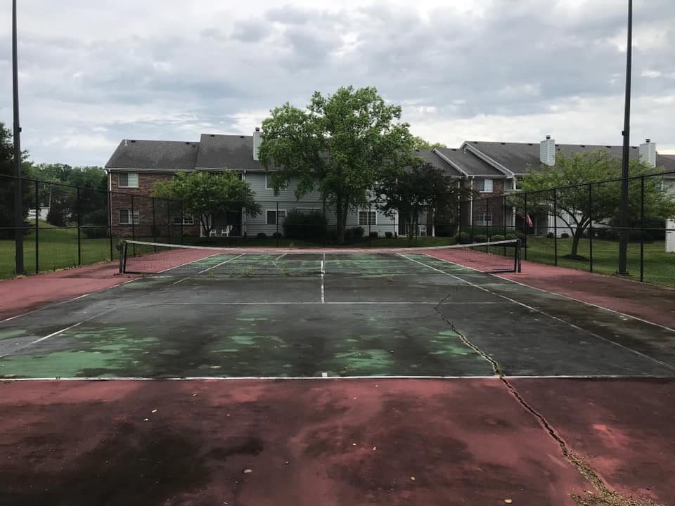 Tennis Court Before — Dayton, OH — Asphalt Sealcoaters of Dayton