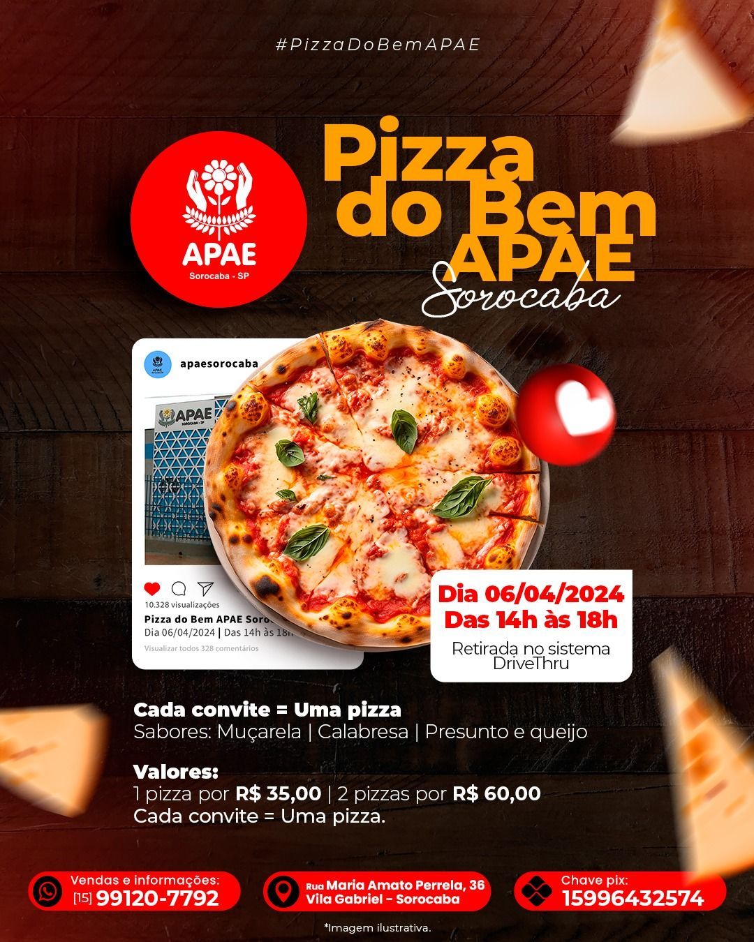 Já está sabendo da novidade? Temos data marcada para a nossa Pizza do Bem 2024?