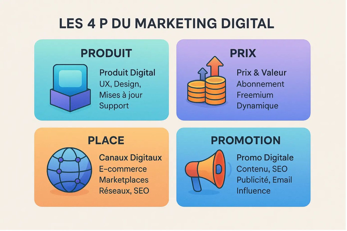 Les 4P du marketing digital : clé d'une stratégie cohérente