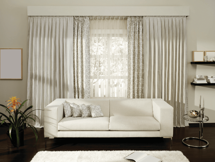 Living room with upholstered furniture — Shades and Blinds  in Oxford,FL