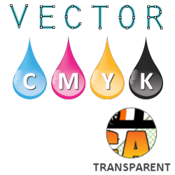 File Format - Cyan, Magenta, Yellow, Black Colors with Transparent Background